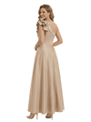 Elegant One Shoulder Mother Of The Bride Dress Satin A-Line Evening Gown With Ruffles
