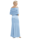 Modest Cape Sleeves Satin Floor Length Flowy Elegant Mother of the Bride Dresses