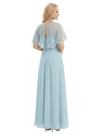 Classy Lace Capelet Mother Of The Groom Dress A-Line Chiffon Floor Length Evening Gown