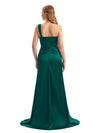 Sexy Side Slit One Shoulder Mermaid Satin Unique Long Bridesmaid Dresses Online