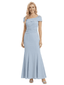 Pretty Off The Shoulder Mother Of The Bride Gown Ruched Crepe Maxi Dress