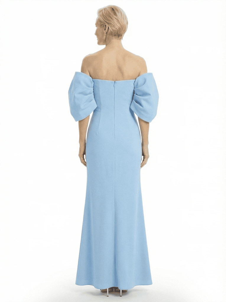 Sexy Off The Shoulder Short Sleeves Side Slit Floor-Length Mermaid Mother Of The Groom Dress