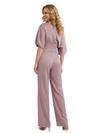 Modern Asymmetrical Short Sleeves Wedding Pantsuits For Mother Of The Bride