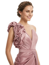 Classy One Shoulder Ruffles Satin Modern Mother of the Bride Dresses