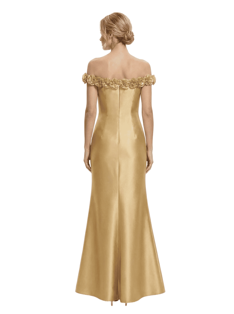 Chicsew Elegant Off Shoulder Satin Mermaid Mother Of The Bride Dresses