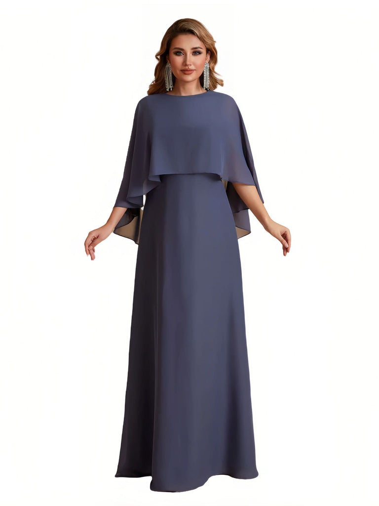 Elegant Chiffon Bat Sleeves A-line Mother of the Brides Dresses UK Online