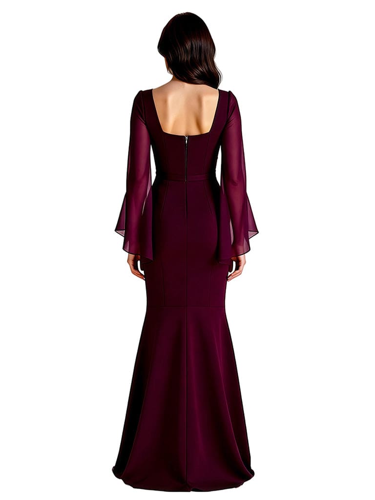 Elegant Mermaid Sweetheart Chiffon Flutter Sleeves Mother of the Brides Dresses