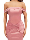 Sexy Silky Satin Off The Shoulder Mermaid Pretty Long Bridesmaid Dresses