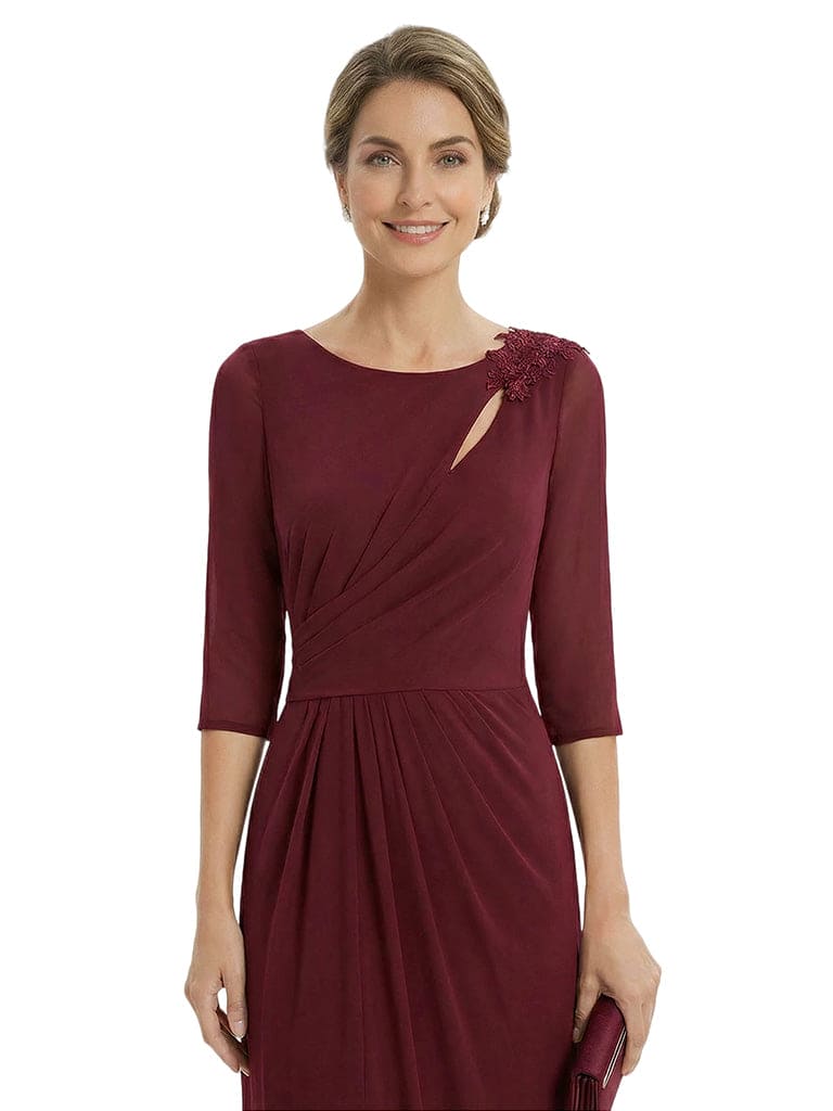 Modern Chiffon Long sleeves Mother Of The Bride Gown With Side Slit