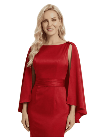 Chicsew Elegant Satin Jewel Mermaid Mother Of The Groom Gowns