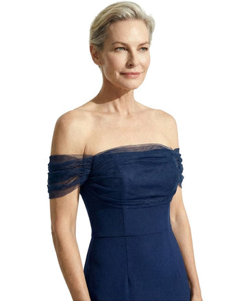 Unique Lace Handmade Flower Off Shoulder Mermaid Mother Of The Bride Gown