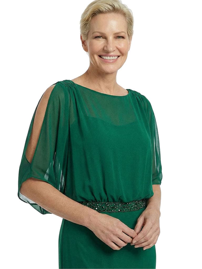 Half Shoulder Chiffon Mother Of The Groom Dress Maxi Gown Formal Wedding Attire