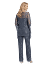 ChicSew Exquisite Lace Mother Of The Groom PantSuits Scoop Long Sleeves Modern Evening Set