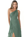Elegant One-Shoulder A-line Chiffon Long Bridesmaid Dresses
