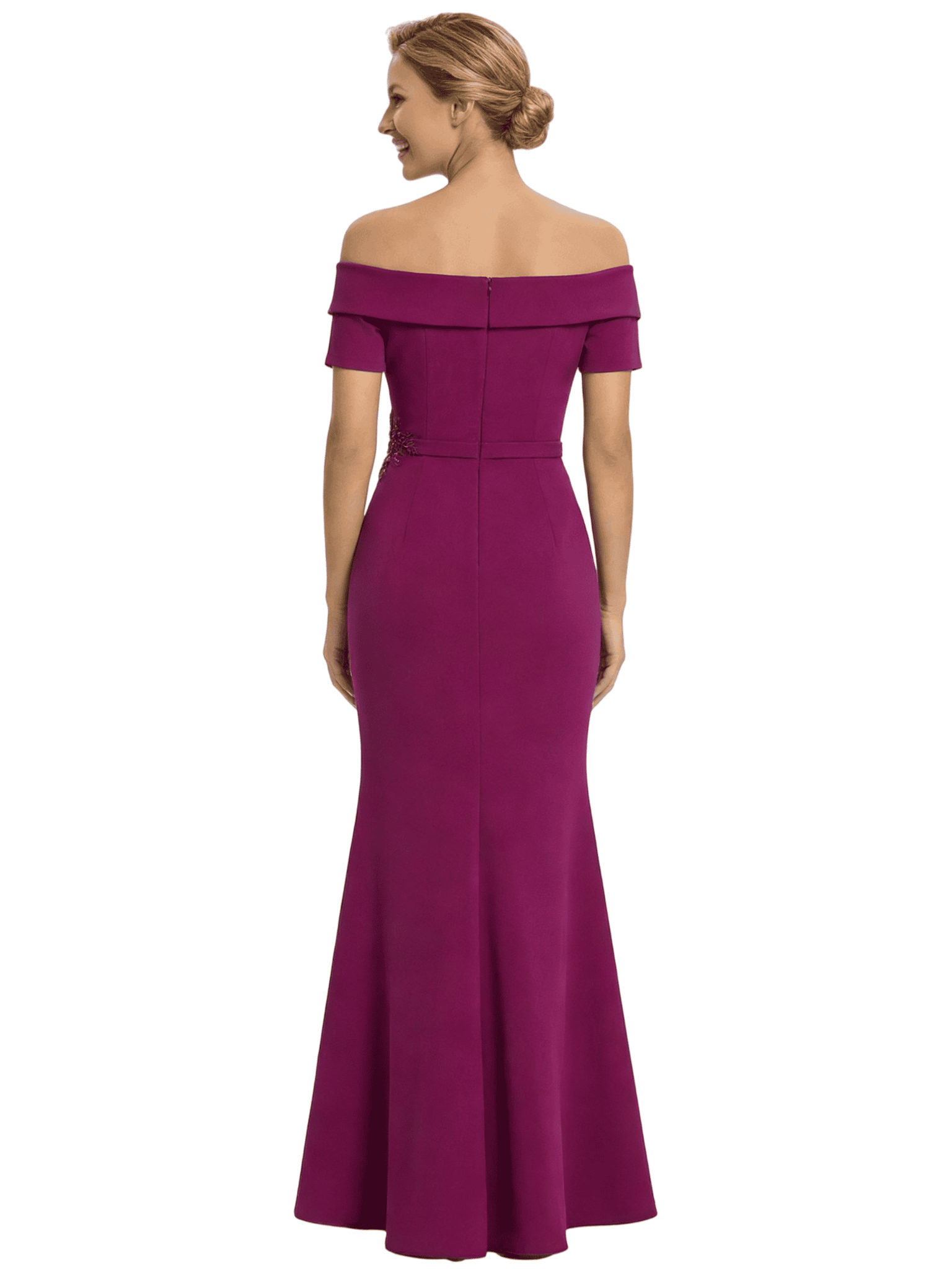 Chicsew Sexy Short Sleeves Appliques Floor Length Mermaid Mother Of The Groom Dress