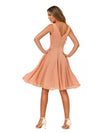 Cute V-Neck Knee-Length Chiffon Bridesmaid Dresses