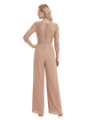 Chicsew Mother Of The Bride Pantsuit Modern Jewel Lace Chiffon Wide Leg Long Outfit Flowy Silhouette