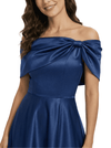 Beautiful Off Shoulder Satin Bow Knot A-Line Mother Of The Bride Dresses