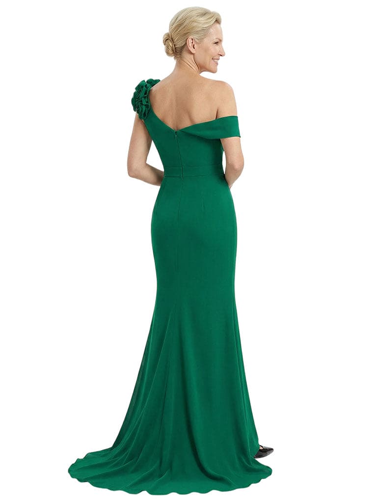 Mother Of The Groom One Shoulder Sleeveless Mermaid Ruched Chiffon Floor Length