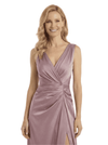 Chicsew Spaghetti Straps Side Slit Ruched Satin A-Line Mother Of The Bride Dresses