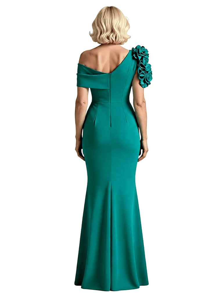 Sexy Off The Shoulder Mermaid Mother Of The Bride Gown With Flower And Side Slit