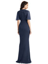 Elegant Chiffon V-Neck Short Sleeves Mermaid Long Mother of The Bride Dresses and Jacket