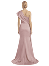 Chicsew Morden One Shoulder High-Low Satin Mermaid Mother of The Bride Dresses