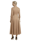 Elegant A-Line Tea Length Mother Of The Groom Gown With Sleeves