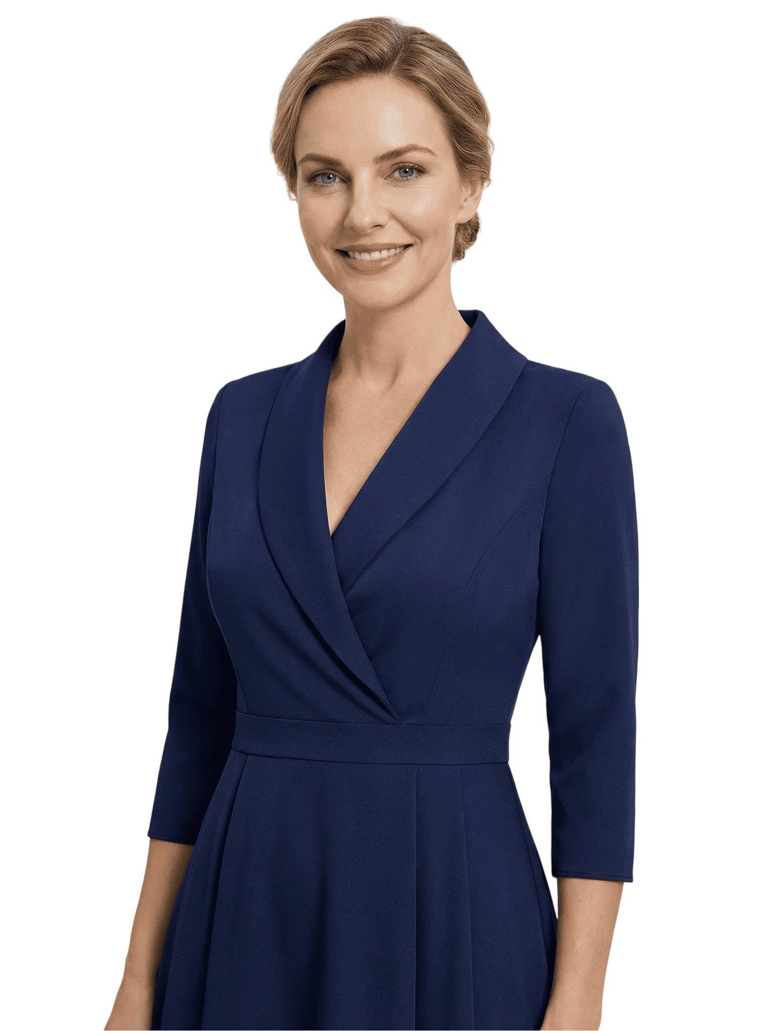 Chicsew Elegant V-Neck 3/4 Sleeves Mother Of The Groom Dress A-Line Gown