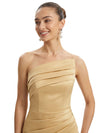 Sexy Strapless Asymmetrical Sheath Satin Mother Of The Bride Dress