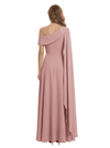 Elegant One Shoulder A-Line Satin Floor Length Mother of the Bride Dresses