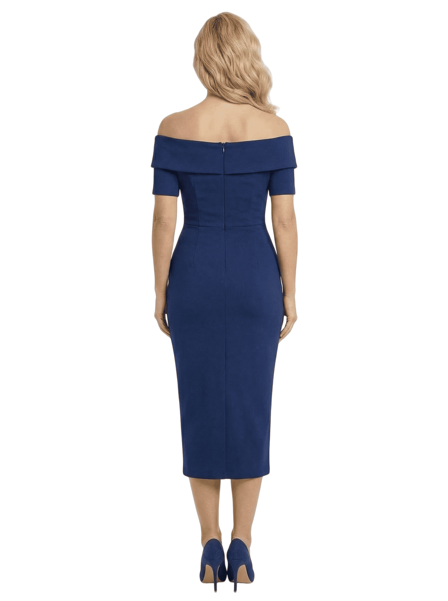 Chicsew Elegant Off Shoulder Short Sleeves Sheath Mother of The Groom Dress