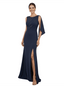 Chicsew Sexy Scoop Sleeveless Side Slit Beaded Floor Length Mermaid Mother Of The Groom Dress