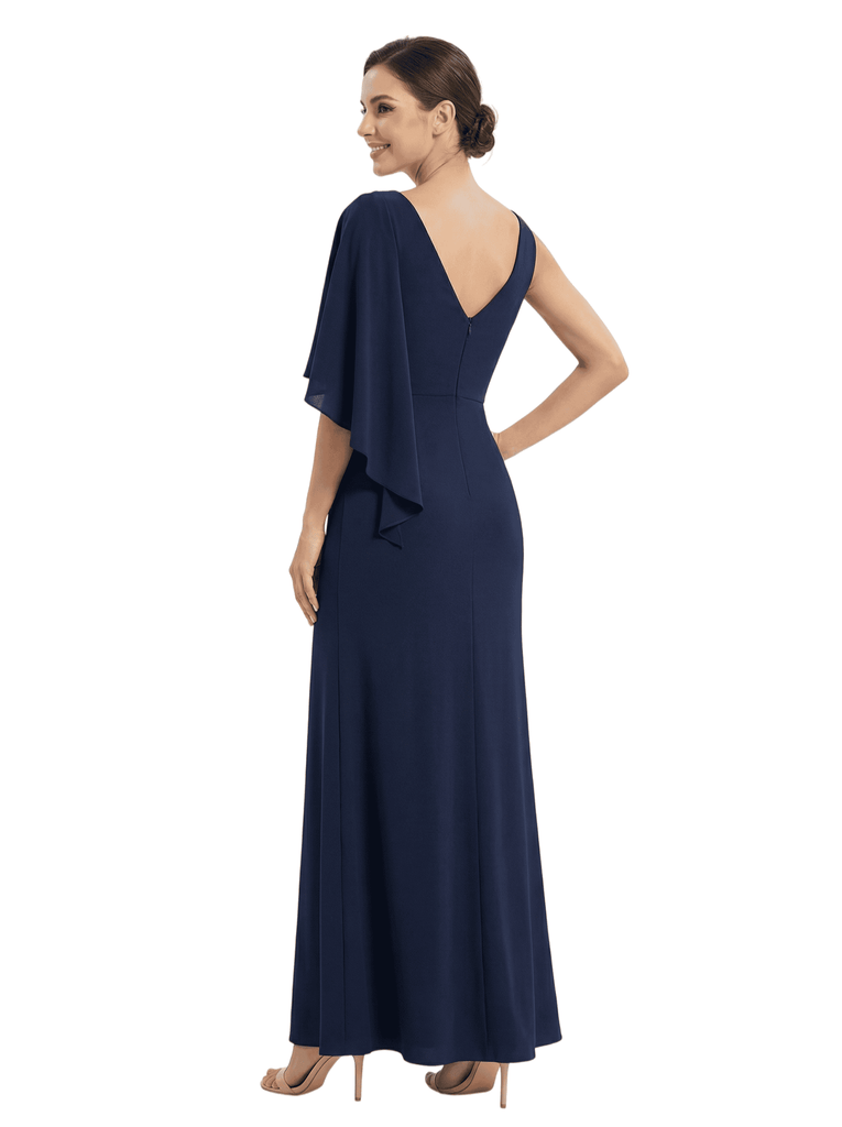 Chicsew Sexy Scoop Sleeveless Side Slit Beaded Floor Length Mermaid Mother Of The Groom Dress