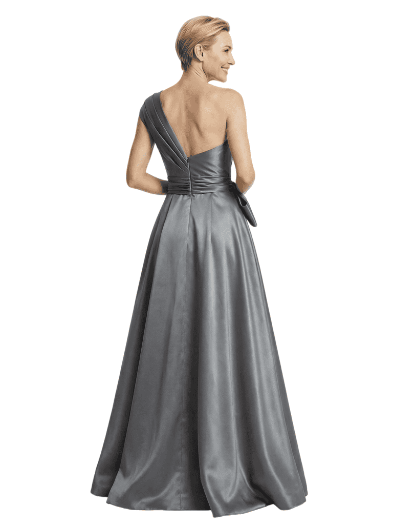Elegant One Shoulder A-Line Floor-Length Satin Mother of the Groom Evening Dress