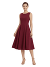 Chicsew Chic Scoop Sleeveless Ruched Knee-Length A-Line Mother Of The Brides Dress