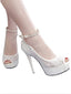 Women's Wedding Shoes 12 CM Lace High Heel Bridal Shoes,H35