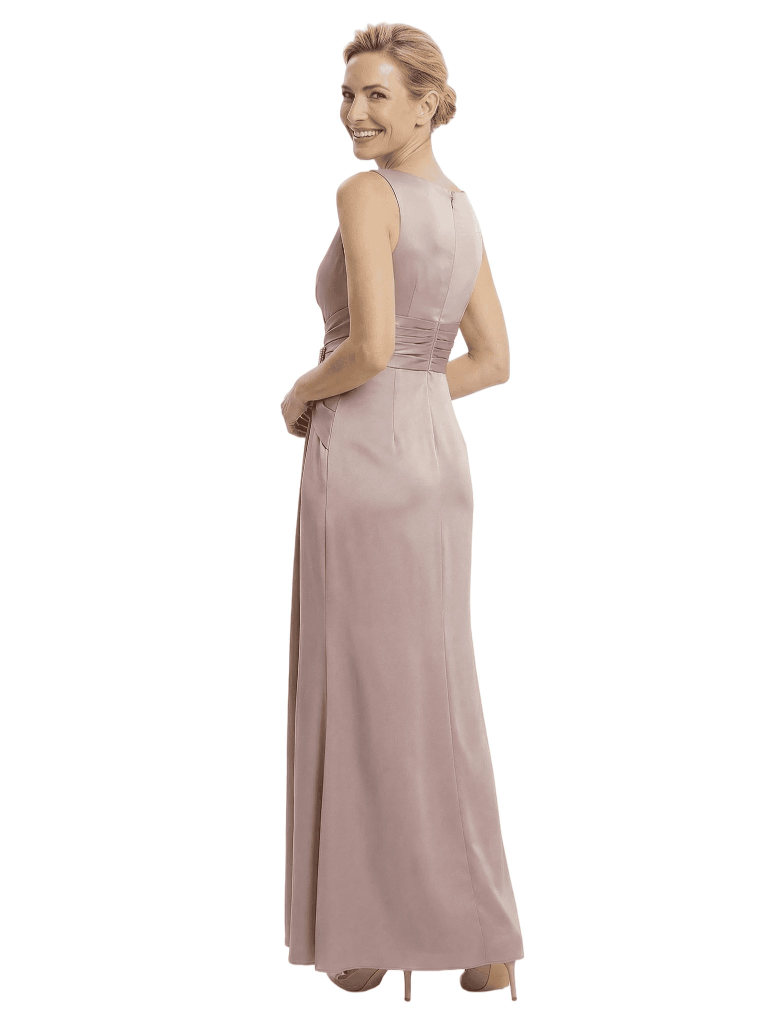 Chicsew Silky Satin Mother of The Bride Dress Long Flowy Classy Formal Gown