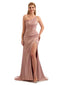 Sexy Side Split One Shoulder Boho Chic Satin Formal Bridesmaid Dresses Online