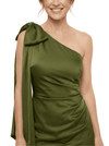 Chicsew One Shoulder Bow Ruched Satin Mermaid Mother Of The Bride Dresses