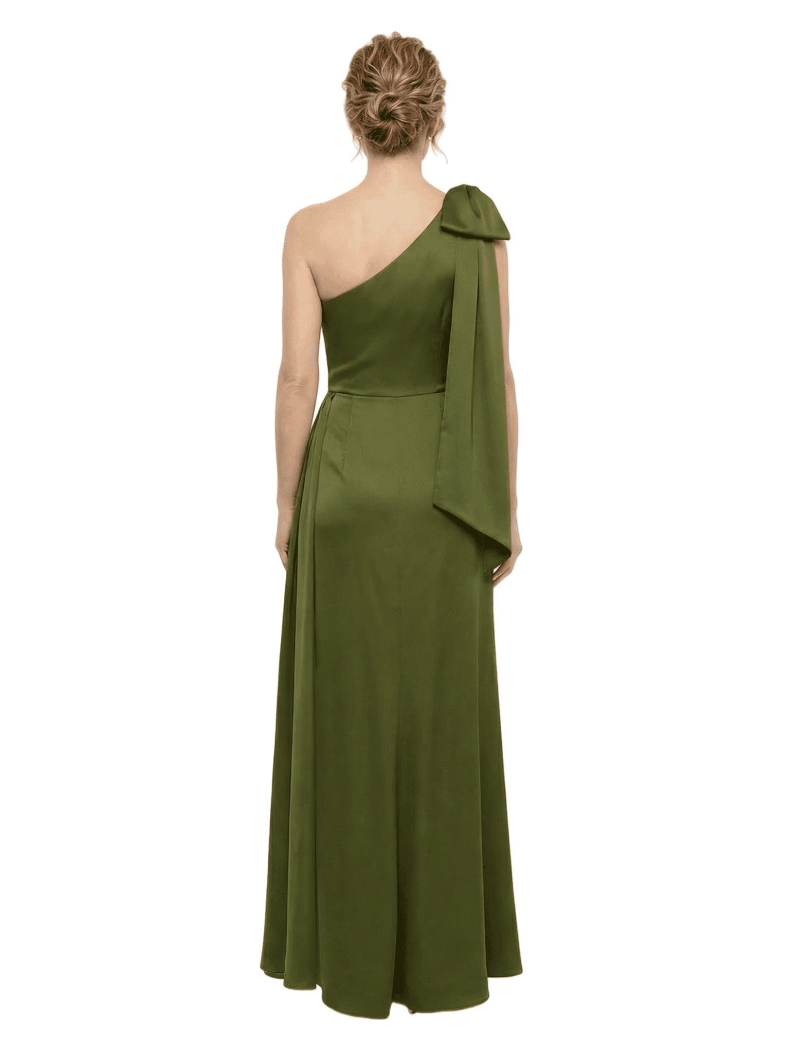 Chicsew One Shoulder Bow Ruched Satin Mermaid Mother Of The Bride Dresses