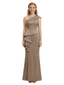 Morden Asymmetric Satin Mother of The Bride Dress Sleeveless Ruffles Mermiad Maxi Gown