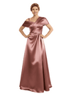 Sexy Asymmetrical Neck A-Line Satin Mother of the Groom Evening Dress