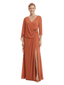 Elegant 3/4 Sleeves V-Neck Chiffon A-Line Floor-Length Beautiful Mother of The Bride Gown