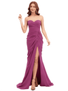 Sexy Sweetheart Ruffles Chiffon Mermaid Floor-Length Mother of The Bride Dresses