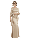 Elegant Long Sleeve Satin Floor-Length Mermaid Mother Of The Bride Dresses