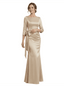 Elegant Long Sleeve Satin Floor-Length Mermaid Mother Of The Bride Dresses