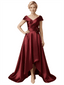 Elegant High Low Cap Sleeves Ruched A-Line Mother Of The Bride Dresses