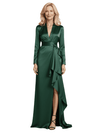 Elegant Long Sleeves Side Slit Satin Mermaid Floor-Length Mother Of The Bride Dresses