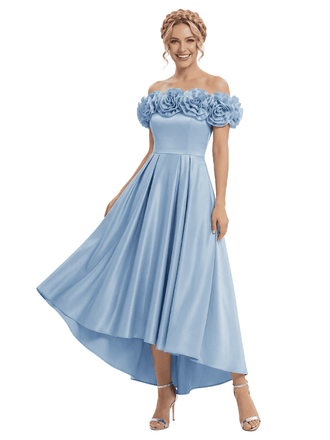 Morden Off Shoulder A-Line Satin High Low Mother of the Bride Dresses